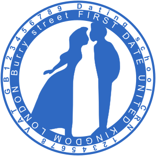 38mm Blue Round Wedding Rubber Stamp