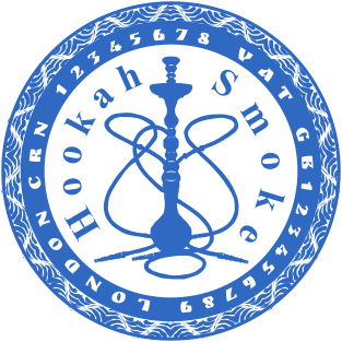 Custom 40mm Hookah Lounge Rubber Stamp in Blue