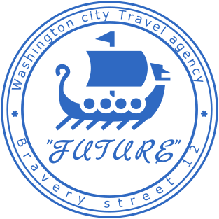 Nautical 40mm Blue Round Rubber Stamp with Sailboat Logo