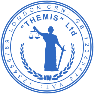Design a Unique 40mm Blue Round Stamp with Lady Justice Logo for Your Law Firm