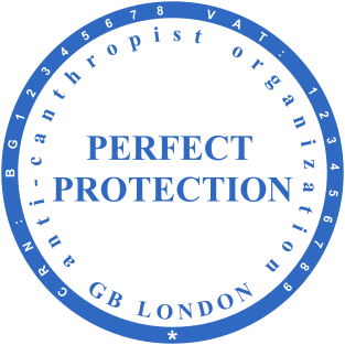 Design a 40mm Blue Round Stamp for an Anti-Canthropist Organization