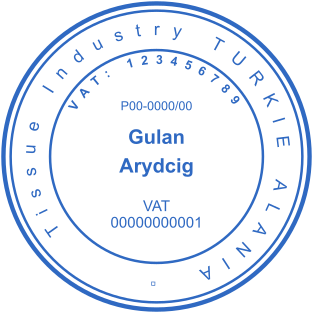Design a 40mm Blue Round Industrial Stamp for Tissue Industry with Encircling Text