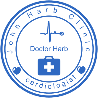 Design a Blue Round Medical Stamp for a Cardiologist with Medical Bag and Pulse Logos