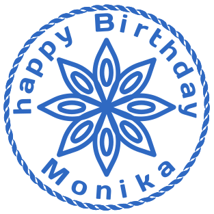 Round Stamp with Braided Border and Flower Design | Customize for $2.5