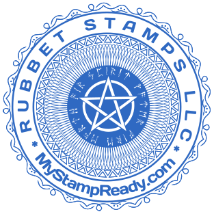 Round Stamp with Elegant Border, Protective Grid, and Devil's Star | Create Yours for $2.5