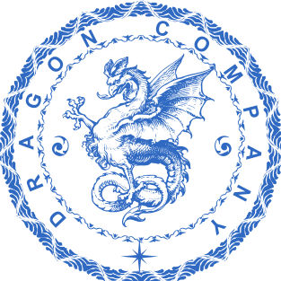 Round Stamp with Elegant Border, Text and Dragon | Create Yours for $2.5