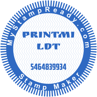 Round stamp with original background for PRINTMI company №1533