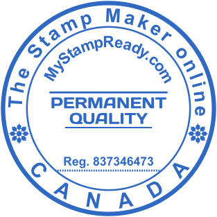 Rubber stamp for a company from Canada that can be made online №1556