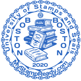 Beautiful stamp with logo for the University in Boston №1562
