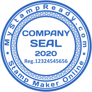 Self-inking company seal of round shape with decorative elements №1571