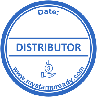Round self-inking date stamp for distributor services №1574