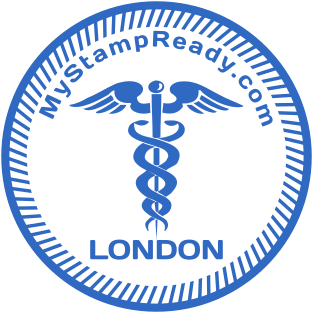 Round seal with logo for a medical company in London №1584