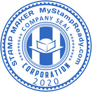 Beautiful company seal of round shape with logo №1600