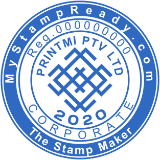 Round corporate seal with logo in the middle №1602