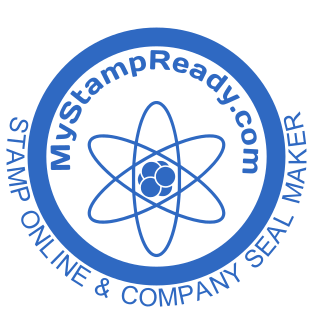 Creative company seal of round shape with logo №1607