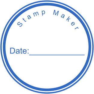 Date stamp of round shape that you can edit in online maker №1623