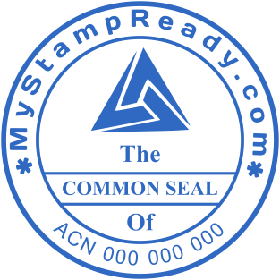 Common seal of round shape with original logo for the company №1631