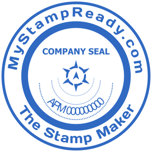 Company rubber seal of round shape created in online stamp maker №1634