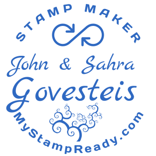 Beautiful wedding stamp of round shape for the Govesteis family №1662