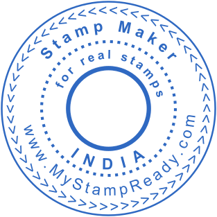 Round stamp with individual design for a company from India №1665