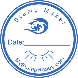 Rubber date stamp of round shape for a company paperwork №1670