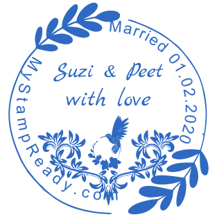 Beautiful round seal for a married couple to celebrate love №1692