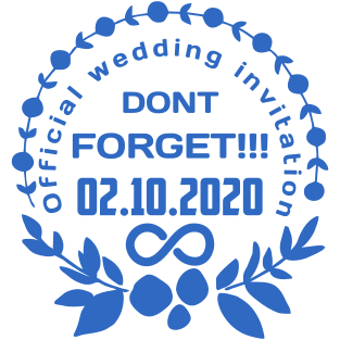 Decorative stamp of round shape for wedding invitations №1693