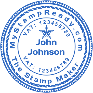 Round stamp with logo and VAT number for the company paperwork №1729