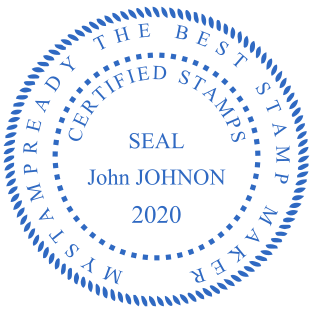 Original self-inking seal of round shape for office paperwork №1730