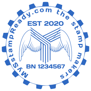 Custom stamp with logo for the company established in 2020 №1734