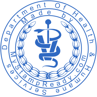 Round seal for health department and medical aid with logo №1740