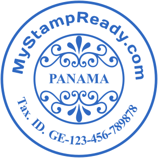 Creative round seal with logo for a company based in Panama №1741