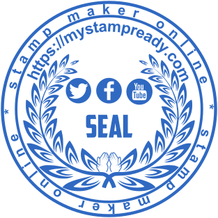 Round stamp with logo and website created in online seal maker №1743
