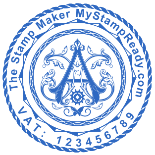 Custom round seal with logo made in personal stamp maker №1748
