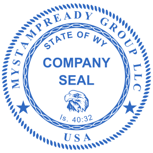 State company seal of round shape with logo and original design №1749