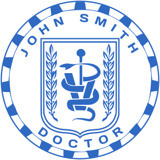 Self-inking round seal with individual logo for doctor and medic №1772