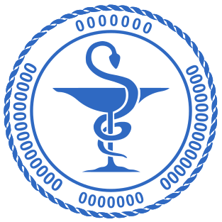 Custom stamp of round shape with logo for medicine business №1777