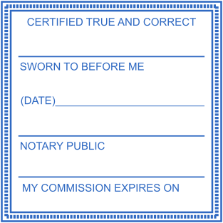 Rectangular stamp for notary public with commission date №1830