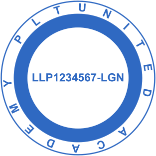 Custom stamp of round shape with original design for academy №1831