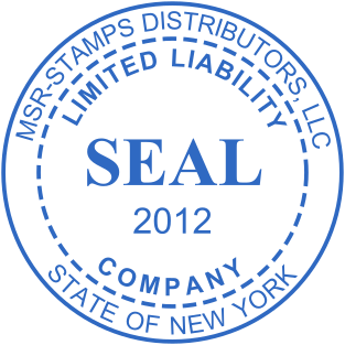 Standard seal of round shape for a company based in New York №1832