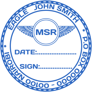 Creative date and sign stamp with logo for a personal use №1865