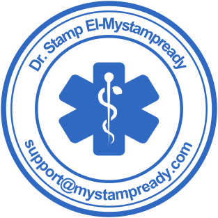 Create a medical support stamp with logo based on template №1880