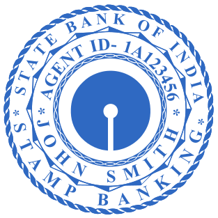 Custom round stamp with logo for bank in India or other business №1931