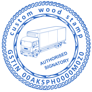 Custom wood stamp of round shape for transportation company №1938