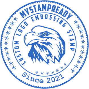 Custom embossing stamp with logo in the center for your company №1963