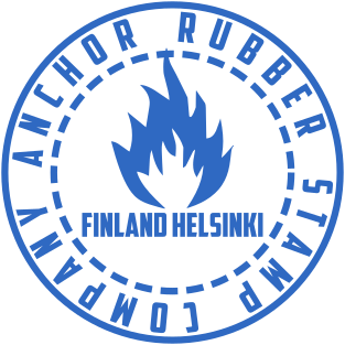 Rubber stamp of round shape with logo for a company in Helsinki №1991