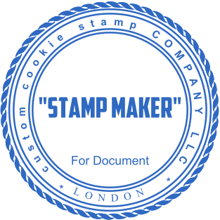 Custom rubber stamp of round shape for a company based in London №1994