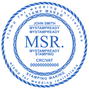 Self-inking stamp with unusual design for wedding invitations №1995