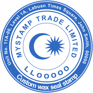 Custom limited stamp with logo and address for business use №2017