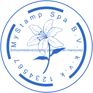 Office rubber stamp of round shape for beauty and SPA salon with a logo №2052